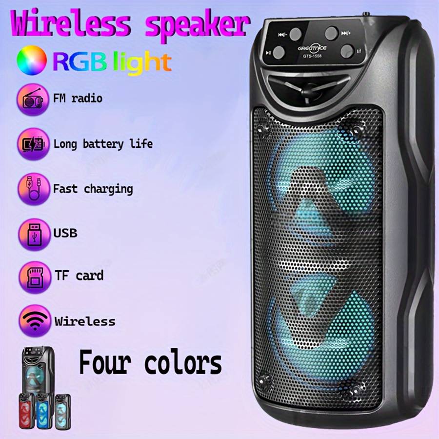 Modern Dual Channel Design Wireless Outdoor Speaker With For Outdoor Party Red