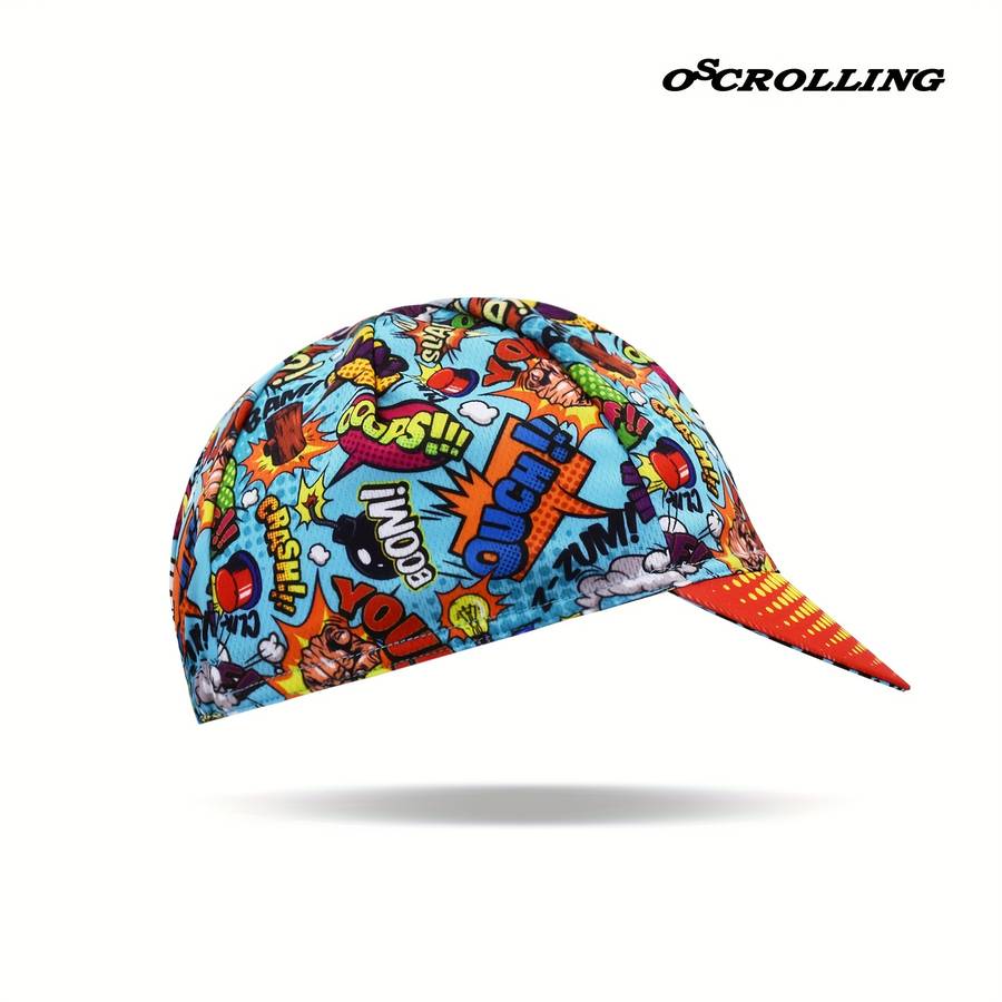 1pc Oscrolling Quick-Dry Breathable Cycling Cap Light Blue High-Quality Polyester Elastic O