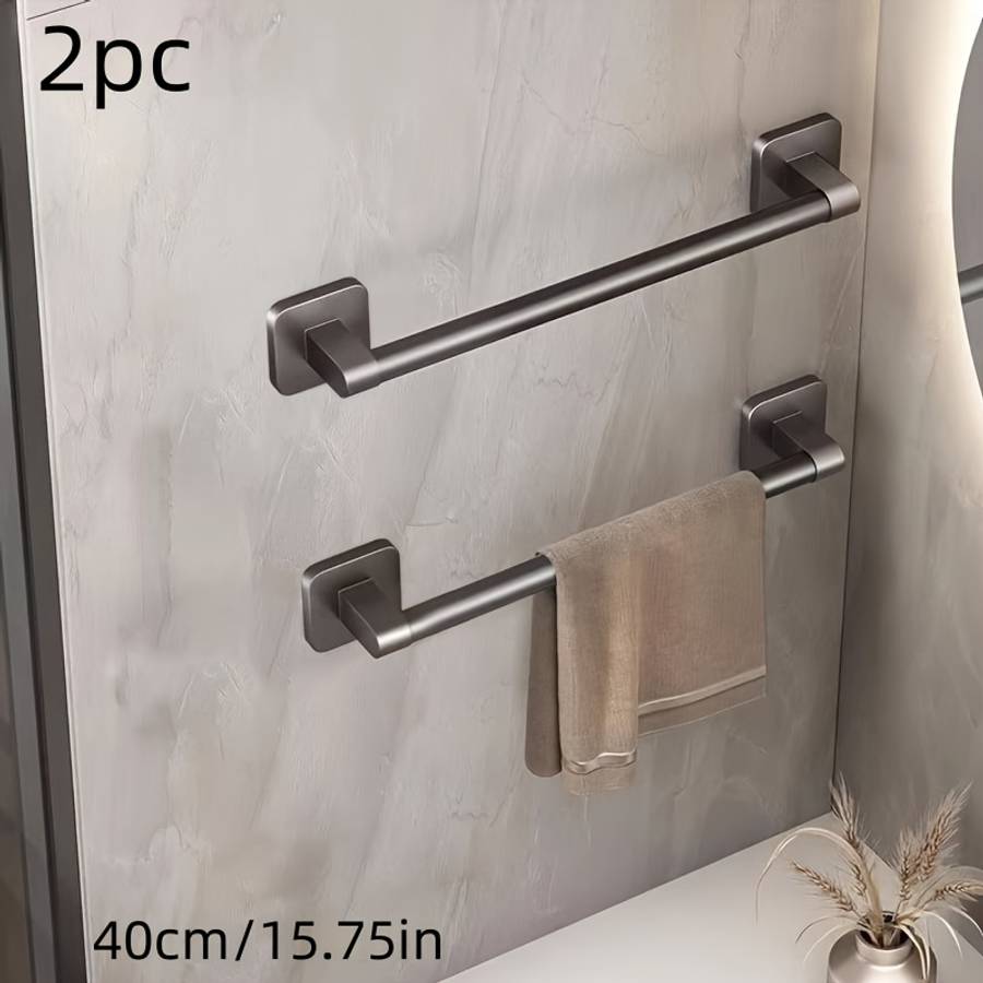 Bathroom Storage Rack Color 2Pc Black Towel Rack 15.75 Inc