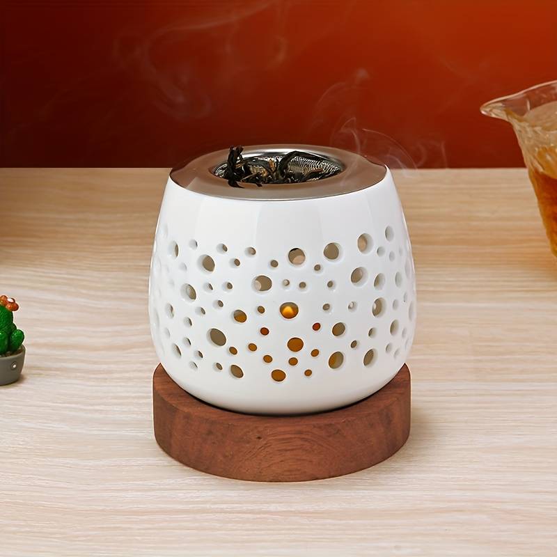 Incense Burner Color  White Round Incense Burner  Ceramic Add  Filter Add  Diameter 9 Round Sapele