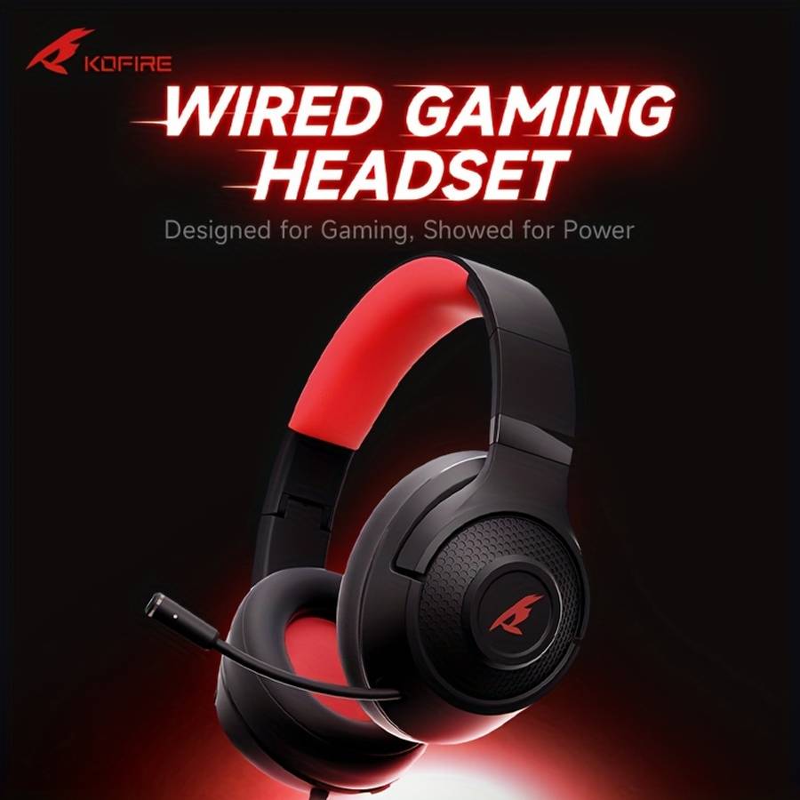Wired Headphones Black Red