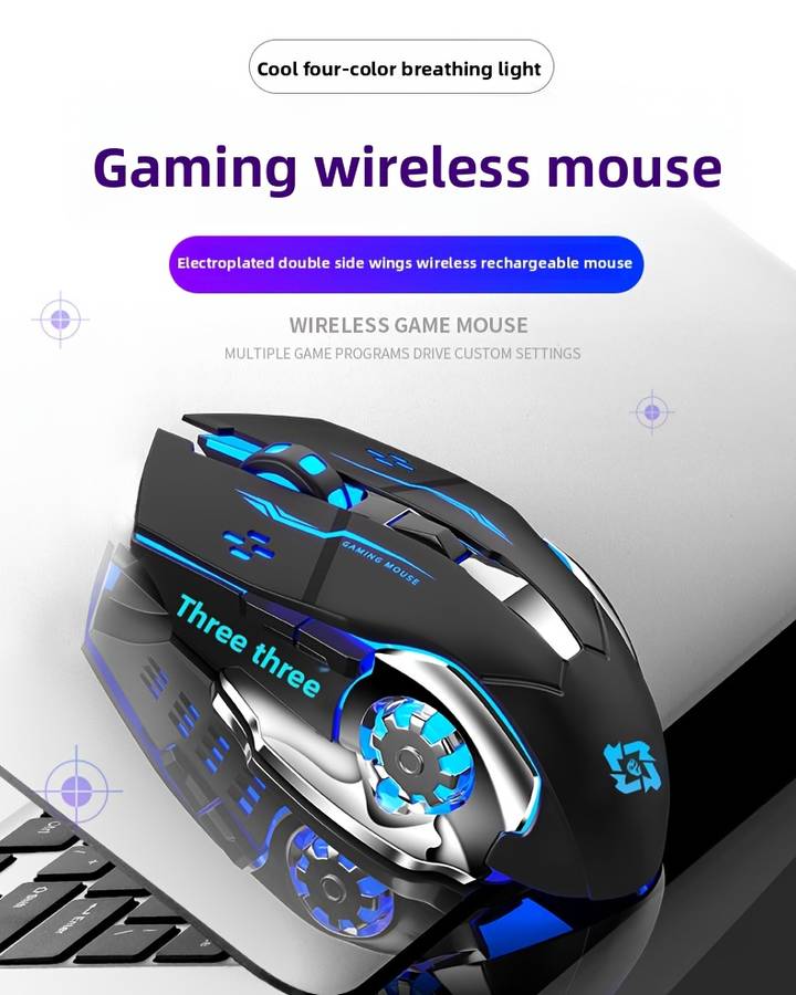 Mouse Color Black Top Version   Dual Mode Charging  Add  2.4G  Add  Light Up