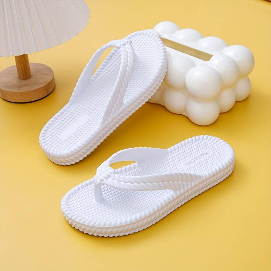 Ladies Summer Flip Flops White Uk 8