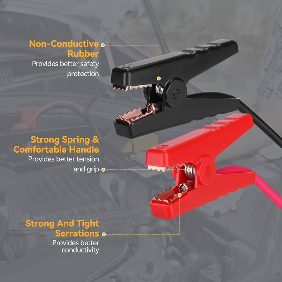 Car Accessories Items 12 24V Jump Cable Clip 2M 6.5Ft