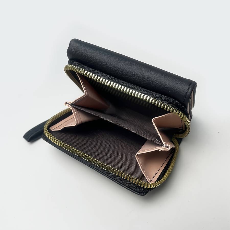 1pc Compact Women'S Wallet with a Short Zipper Featuring Three Folds And Ample Space Designed wit