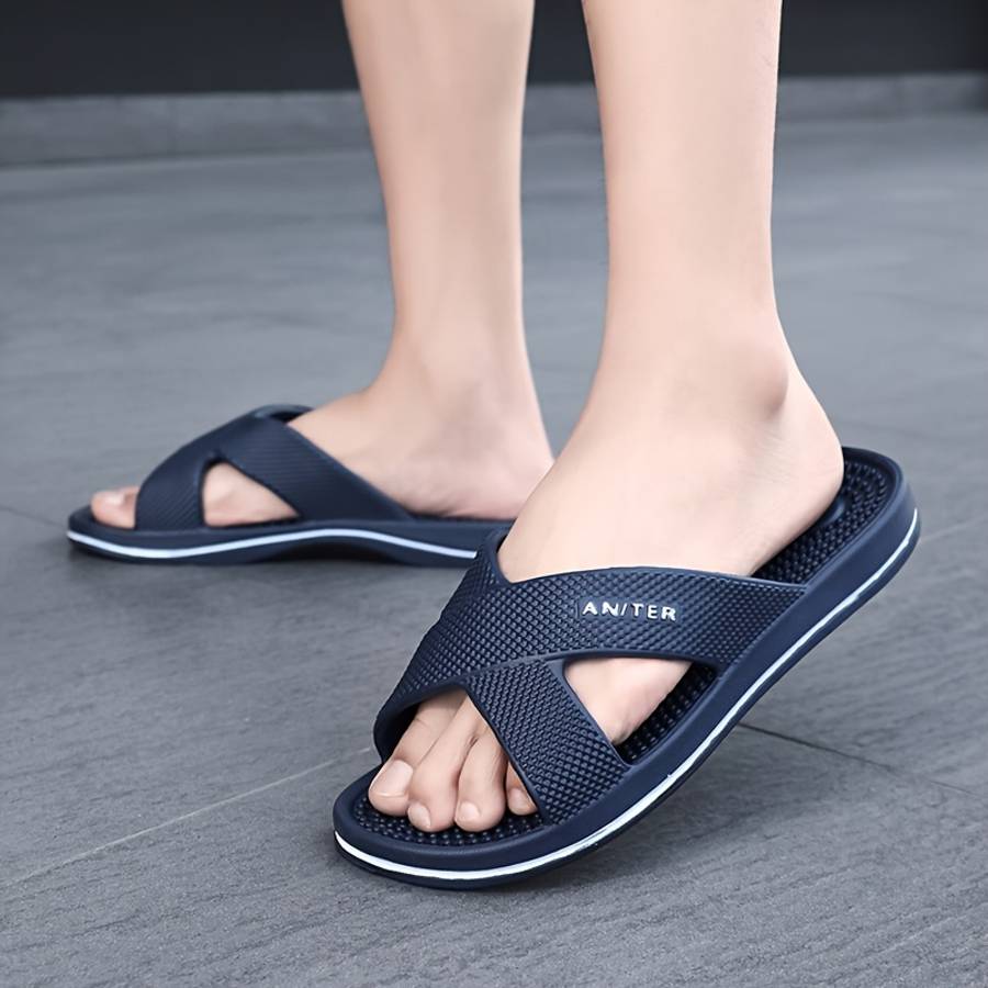 Men Slippers Summer Style Black Size Uk 5.5 To 6