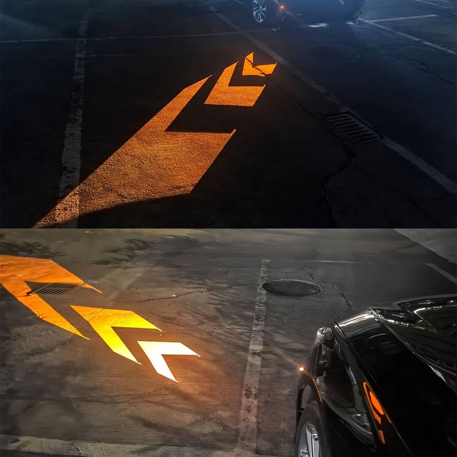 2pcs Atmosphere Lights Projection Lights Night Driving Arrows Indicator Neon Light