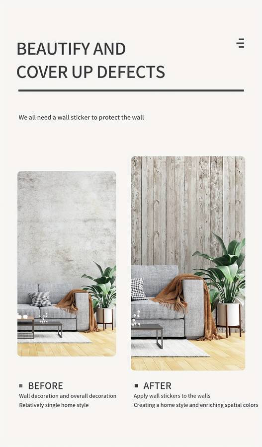 Self Adhesive Floor Stickers 5.0Meter*44.96Cm Old Wood Grain