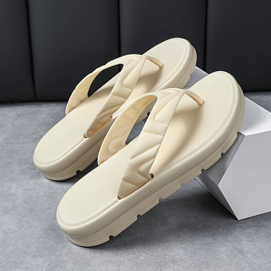 Ladies Summer Flip Flops Beige Uk 7.5 Big Kid