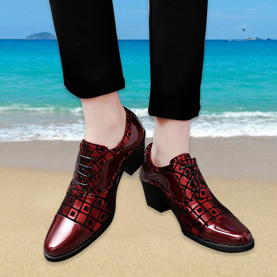 Mens Leather Shoes Color Red Sizeuk 8