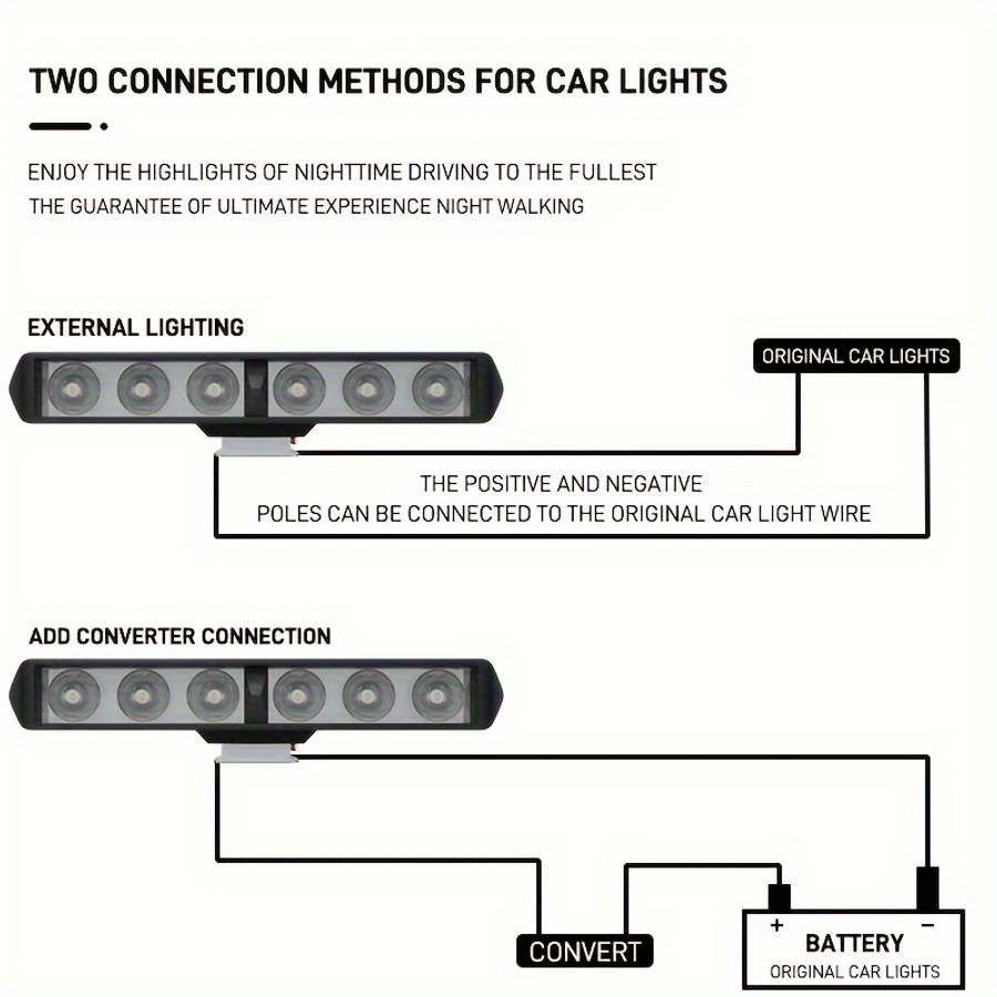2pcs LED Car Lights White Color Motorcycle Off-road Vehicle Direct Shine + Flash 1