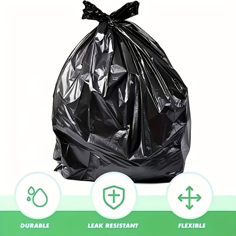 Trash Bag5 Rolls Of 100 Black Pieces