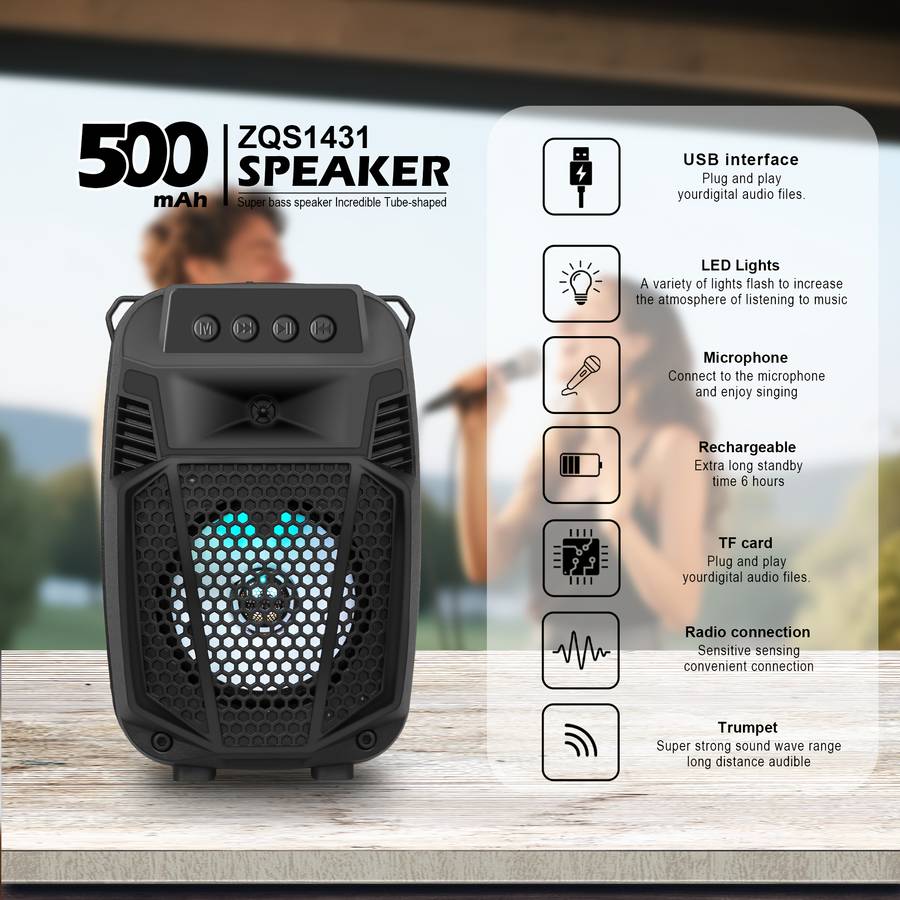 Smart Featuring Crystal Sound Dual Portable Wireless Speakers For Festival