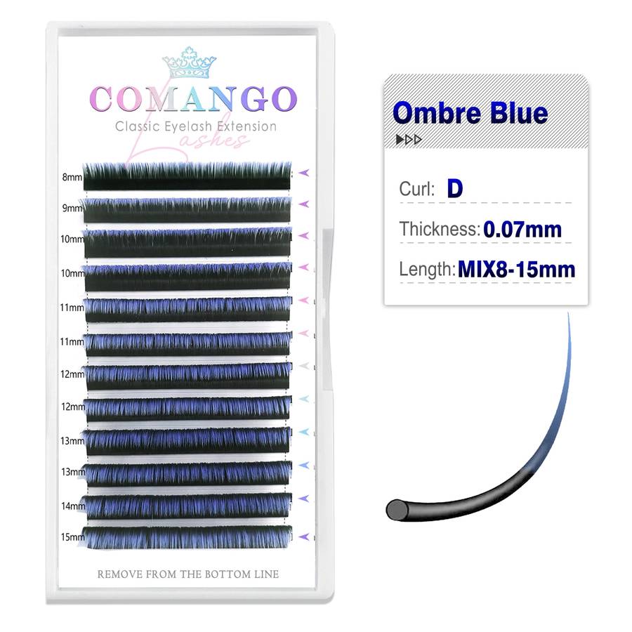 Colored Lash Extensions Color Ombre Pink Purple Size D 007 Mix8 15mm 15mm
