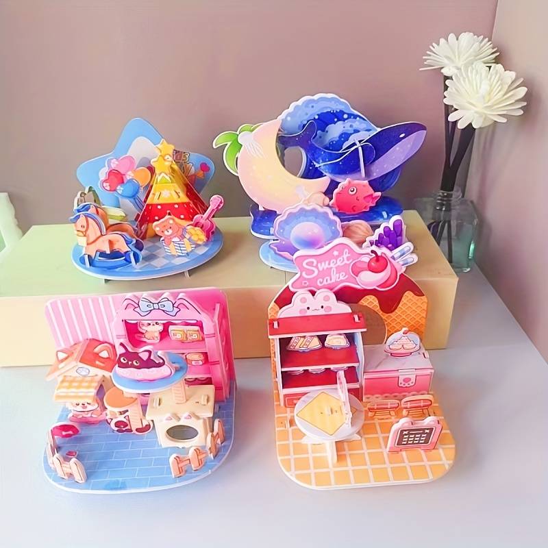 Building Toy Architectural Model Toy Set Quantity 4Pcs