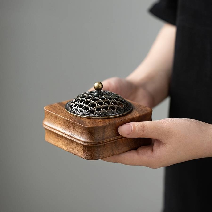 Incense Burner Style  Solid Wood Round Stove