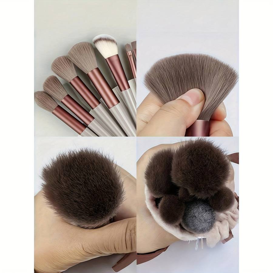 Makeup Brush Set Color Coffee Brown