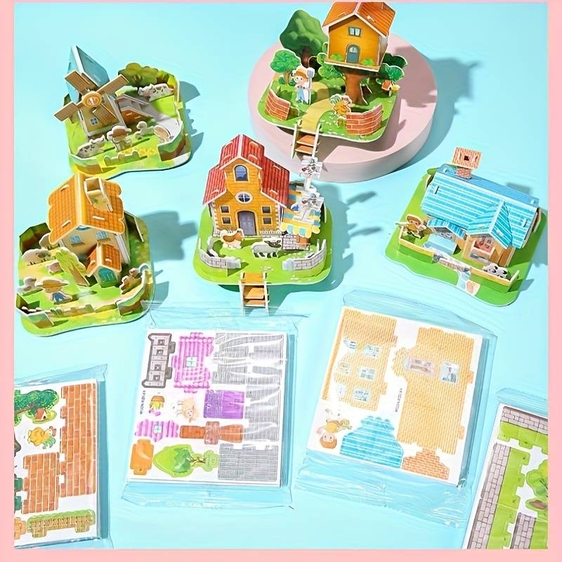Building Toy Architectural Model Toy Set Model Four Random Styles.