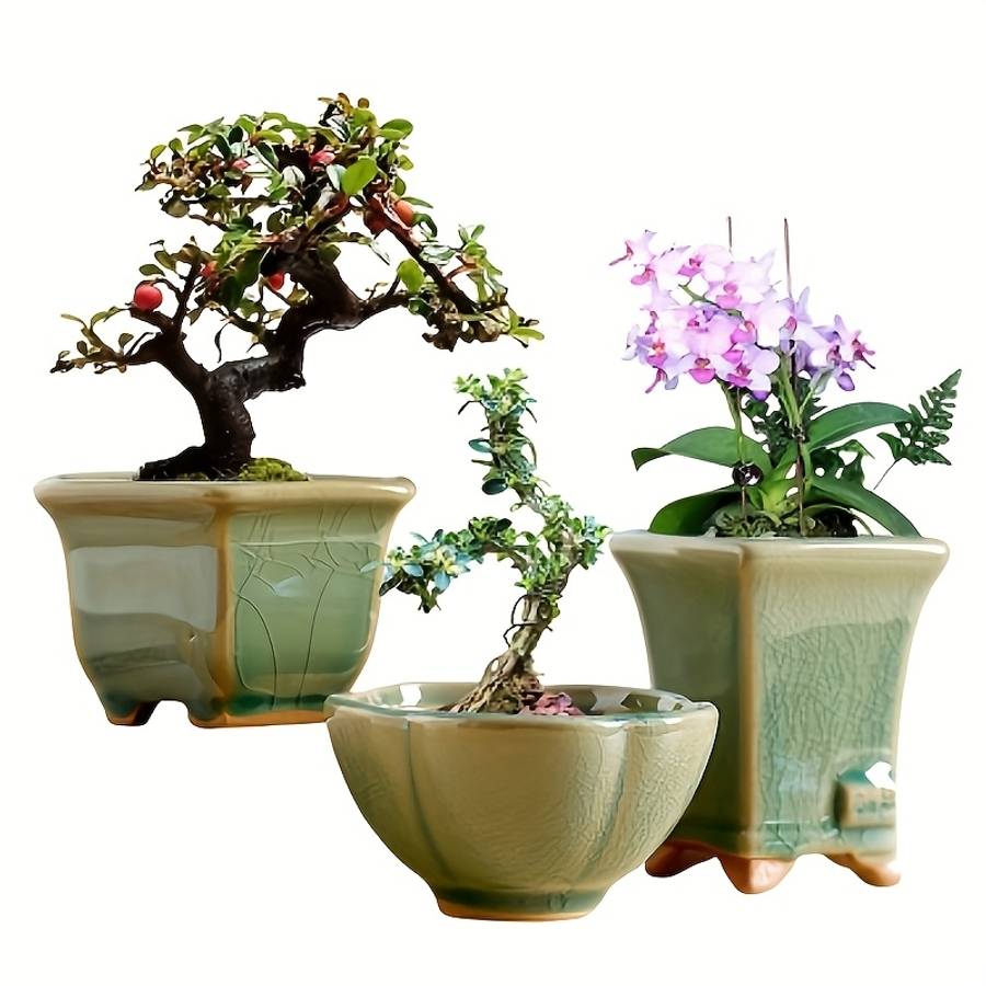 Flowerpot Style Zy Ice Cracked Purple Three-Piece Set