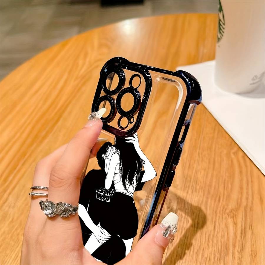 1Pc Mixed Color  For iPhone 11 Cartoon Couple Phone Case