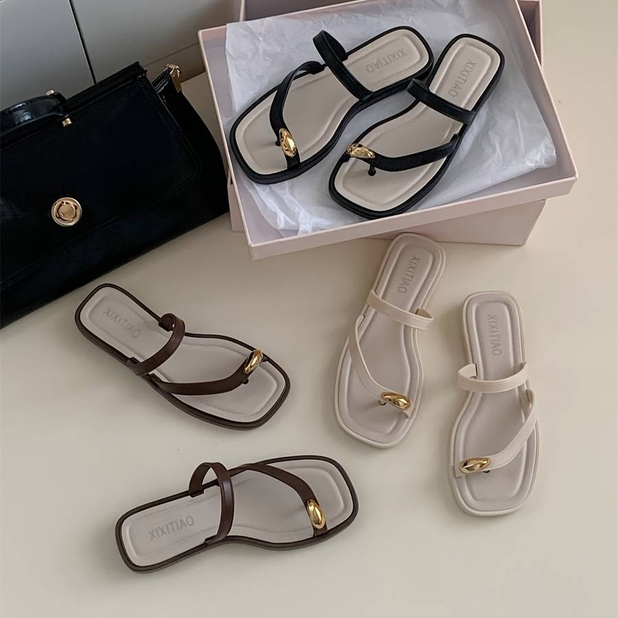 Ladies Summer Flip Flops Black Uk 1.5-2