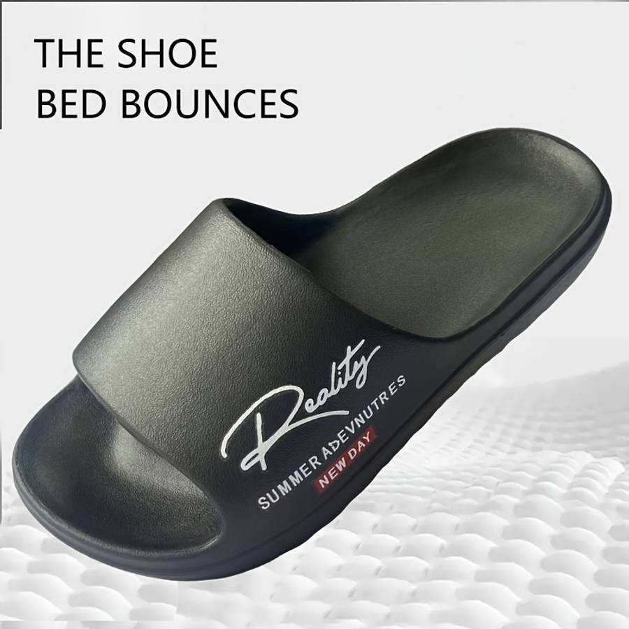 Men Slippers Summer Style Black Size Uk 8.5 To 9