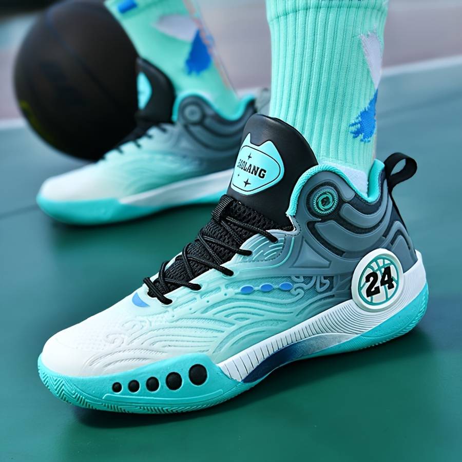 Basketball Shoes Color 2078 White Blue Sizeuk 7.5