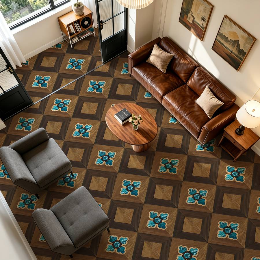 Self Adhesive Floor Stickers 40Cm*120Cm Wood Grain