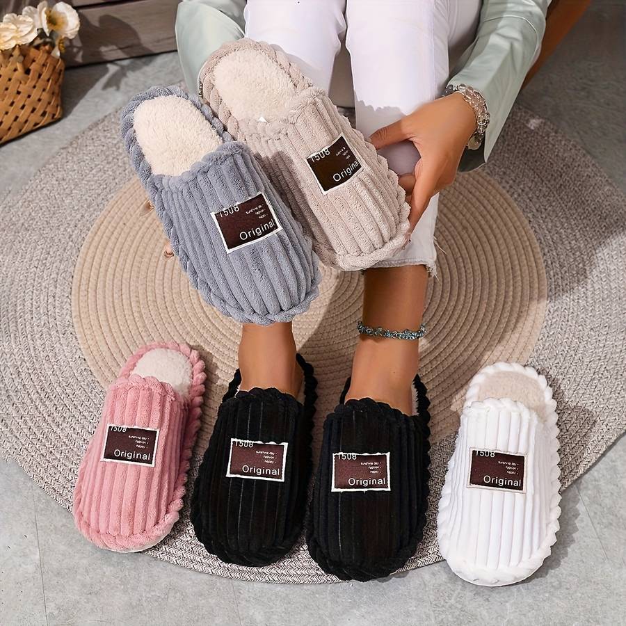 Cotton Slippers Color Black Sizeuk 4.5-5