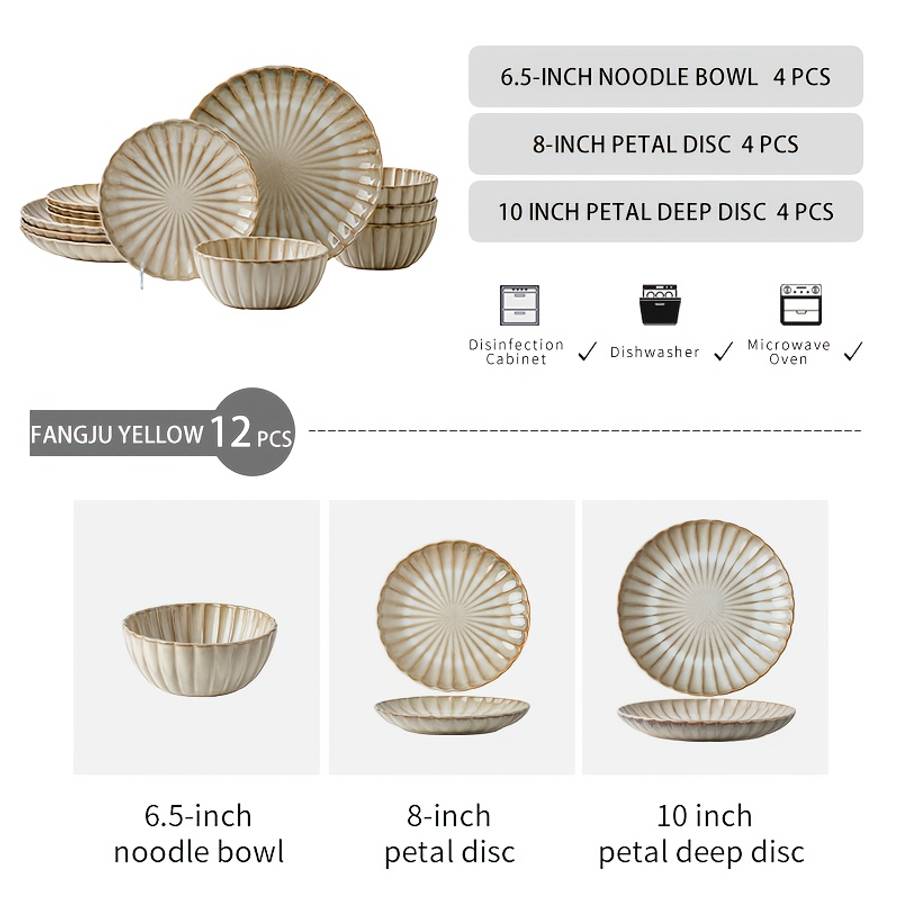 Bowl Color Fragrance Chrysanthemum Yellow12Piece Set