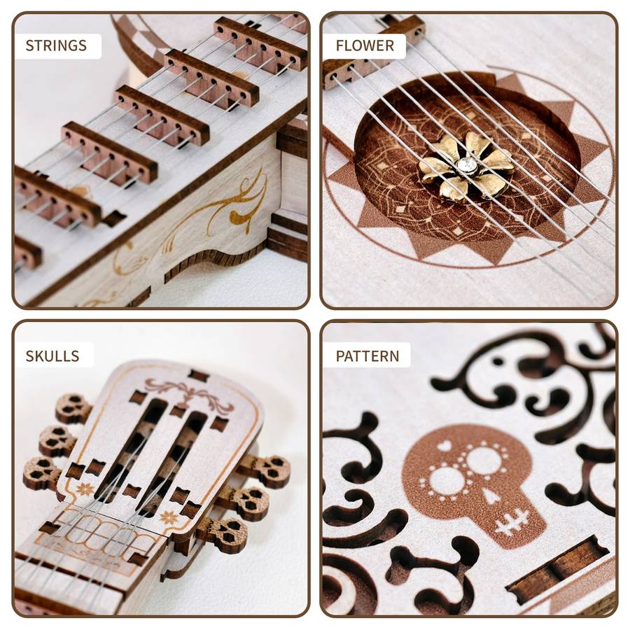 3D Puzzle Musical Instrument Model Color White