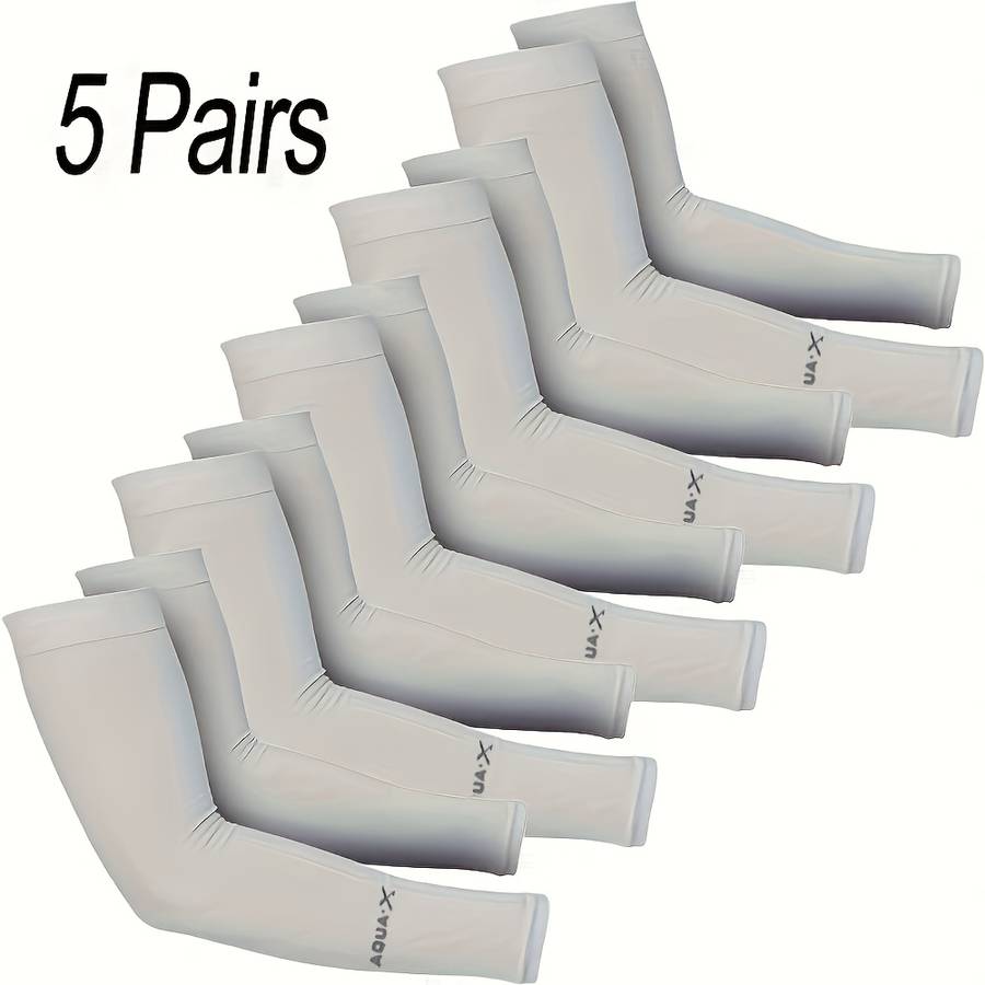 Sunscreen Sleeves Color 5 Pairs Of White