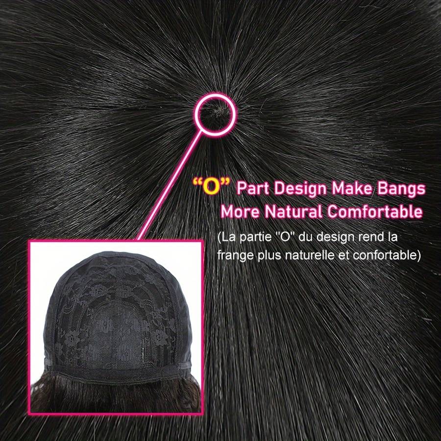 Black Womens Wigs Hair Length 25.4Cm