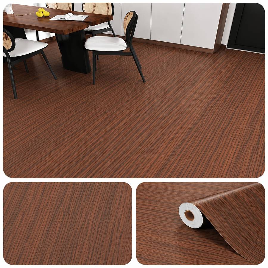 Self Adhesive Floor Stickers Dark Walnut 80.01Cm*200.0Cm