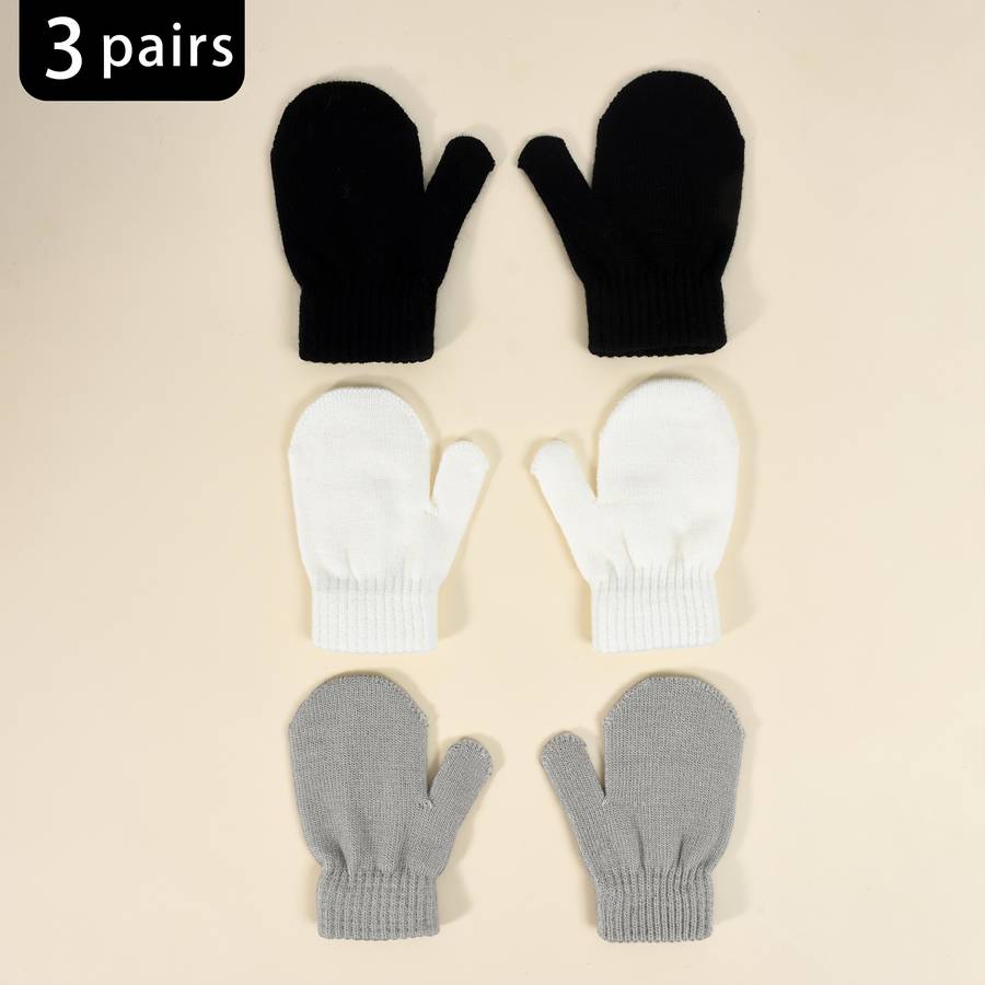 Winter Gloves Color Black Add Grey Add White Size 1 To 3Y