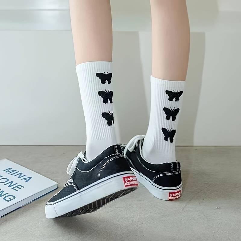 5 Pairs Mixed Color One Size High Elastic Socks