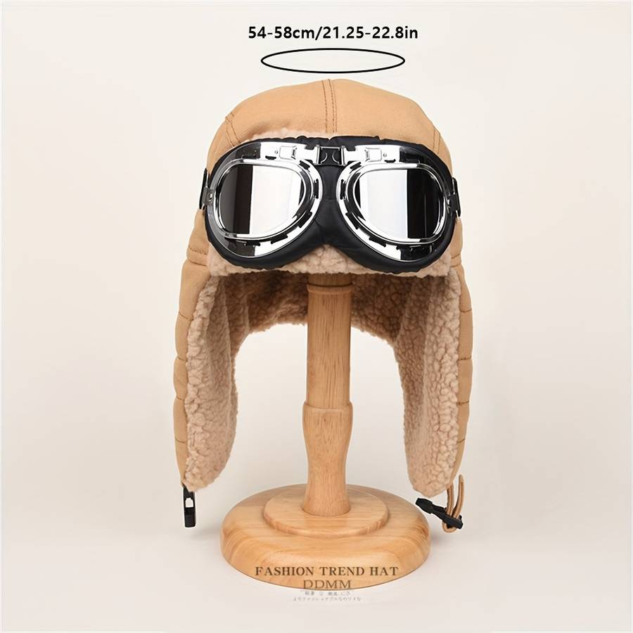 Winter Hat Color Khaki Add Glasses