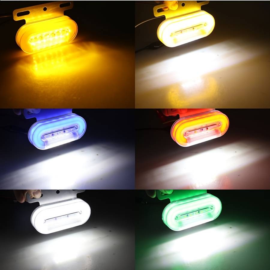 2pcs Truck Side Lights Oval Bracket Easy to Install 24V Car High Brightness Neon