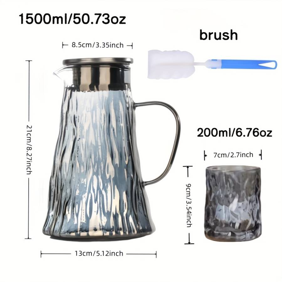 Water Cup Color Ash Grey Quantity8Pcs 1Jug 6Cups 1Brush