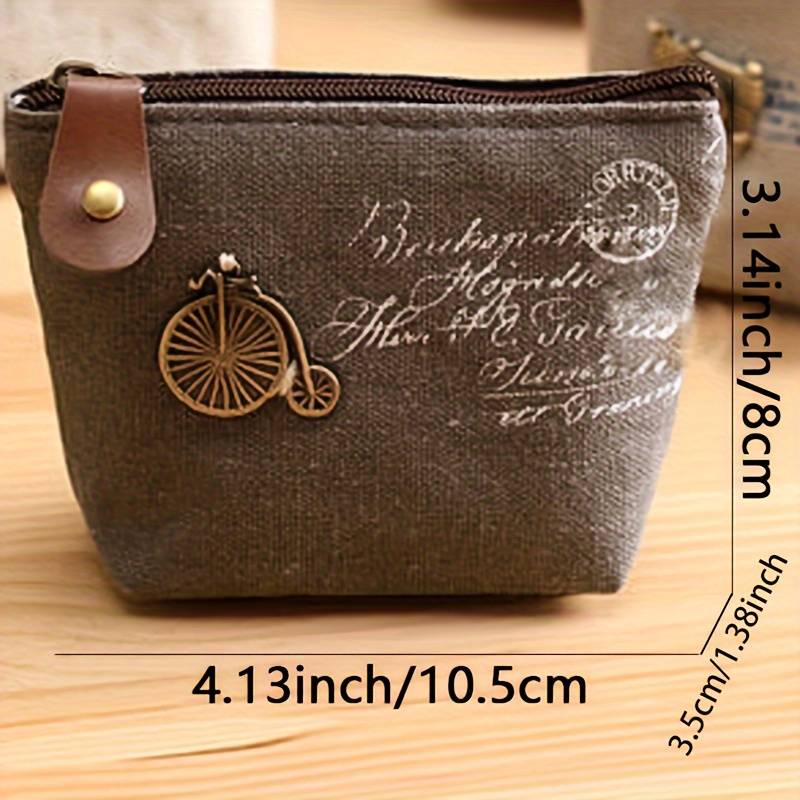 1pc Vintage-Inspired Canvas Wallet with ZipperCompact High-Quality Large Capacity Women's