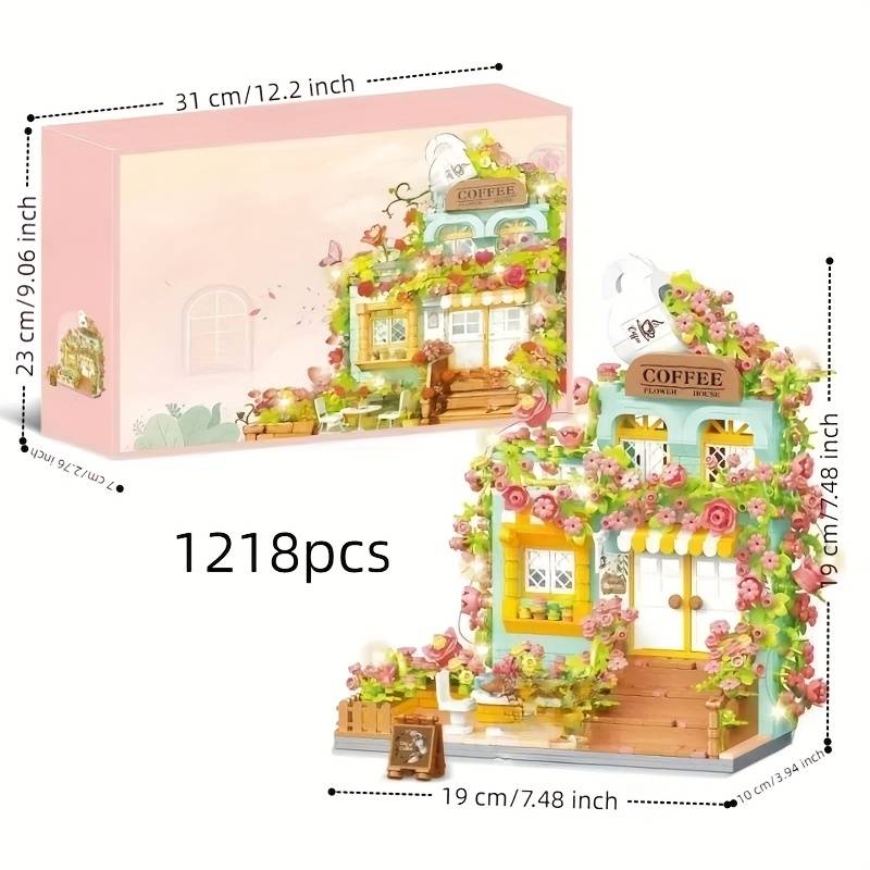 Building Toy Architectural Model Toy Set Model Cherry Blossom House  Gift Box