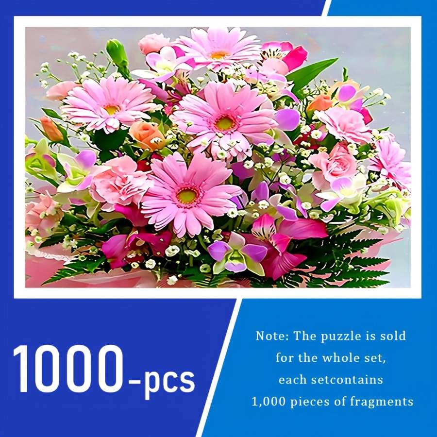 1000pcs Blooming Fortune Flower Puzzle for Adults Giant 50x70cm Durable High-Qual