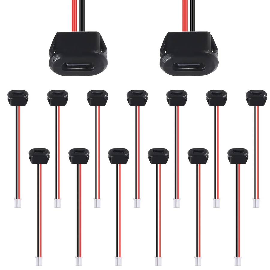 10pcs Type C Female 2P Solderable Usb C Pigtail Extension Cable