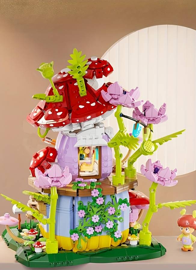 Building Toy Architectural Model Toy Set Color Mushroom House  1935 Pcs