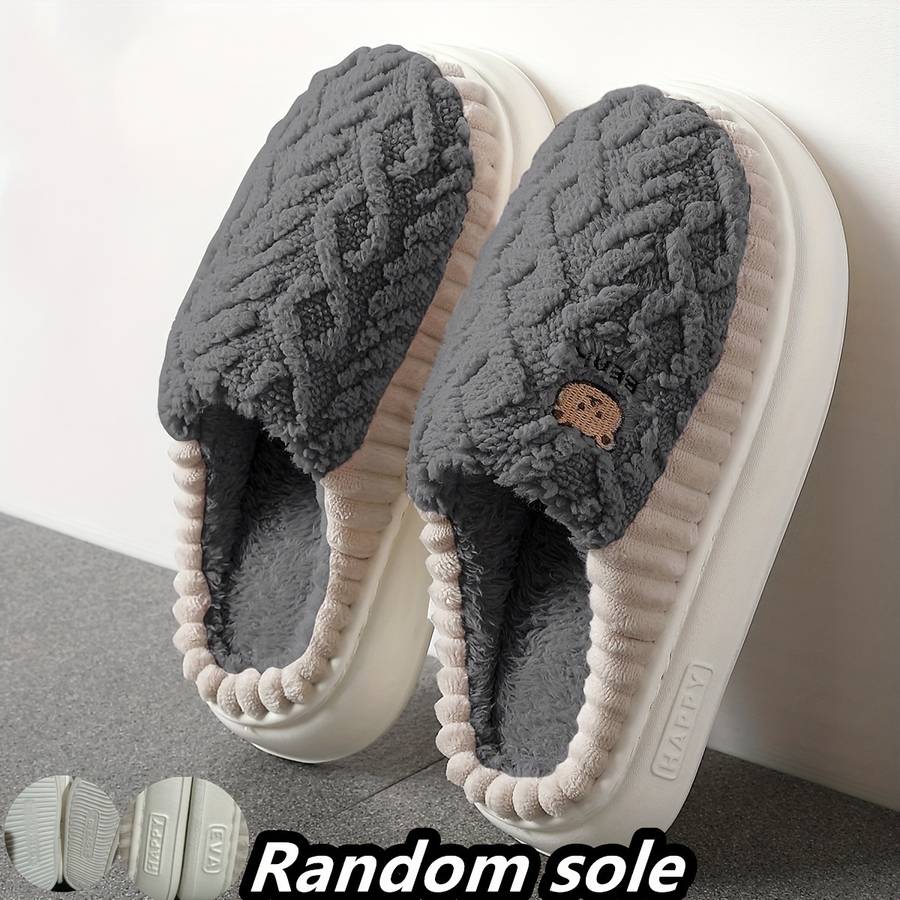 Cotton Slippers Color White Coffee Sizeuk 4.5-5
