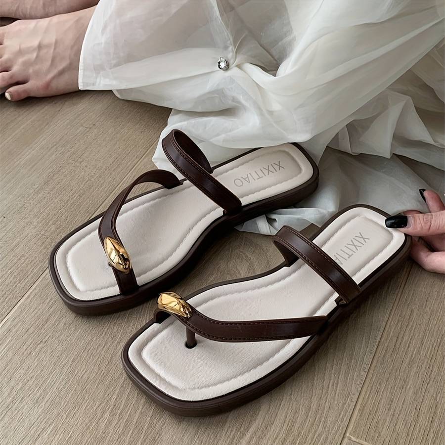 Ladies Summer Flip Flops Black Uk 1.5-2