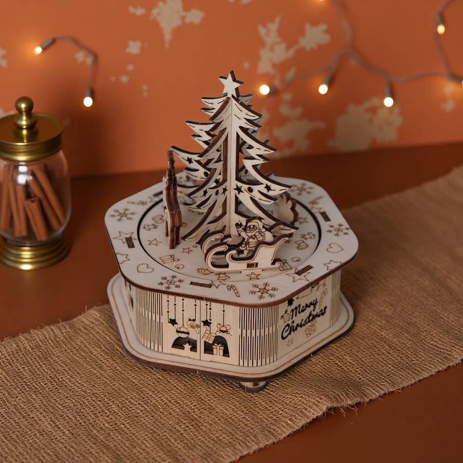 3D Puzzle Musical Instrument Model Items Christmas Music Box