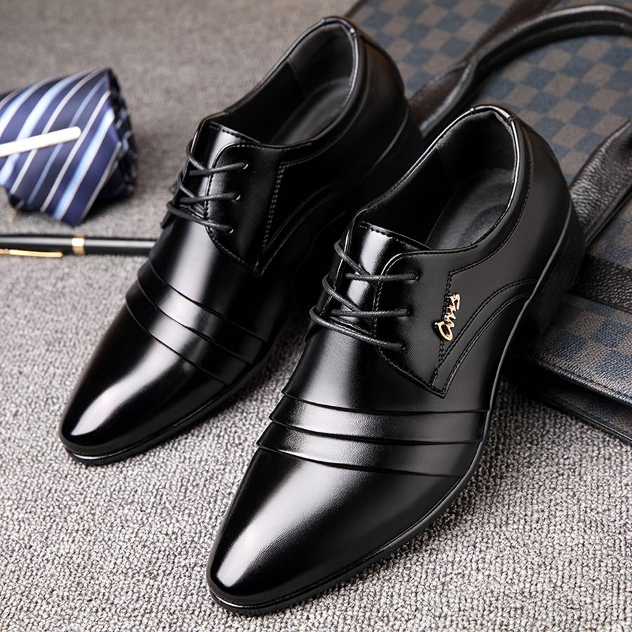 Mens Leather Shoes Color Black Sizeuk 5