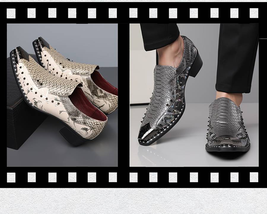 Mens Leather Shoes Color Silvery Sizeuk 9.5