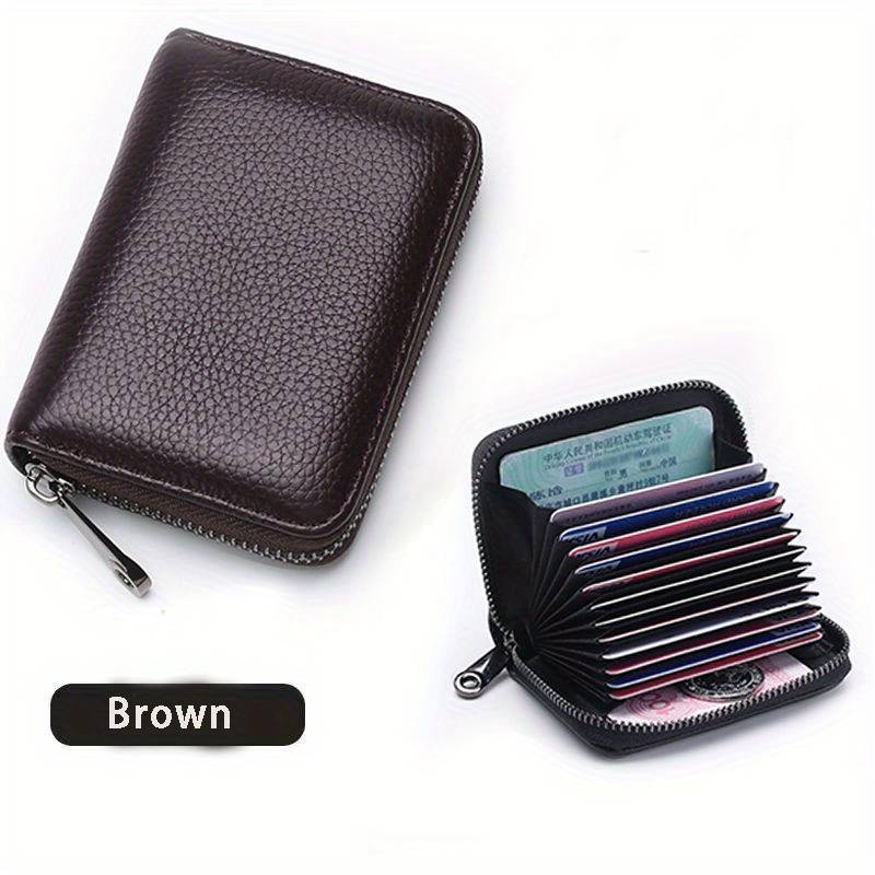 Men's Faux Leather Zipper Wallet With Multiple Card Slots C Large Capacity Business Style Black Tex